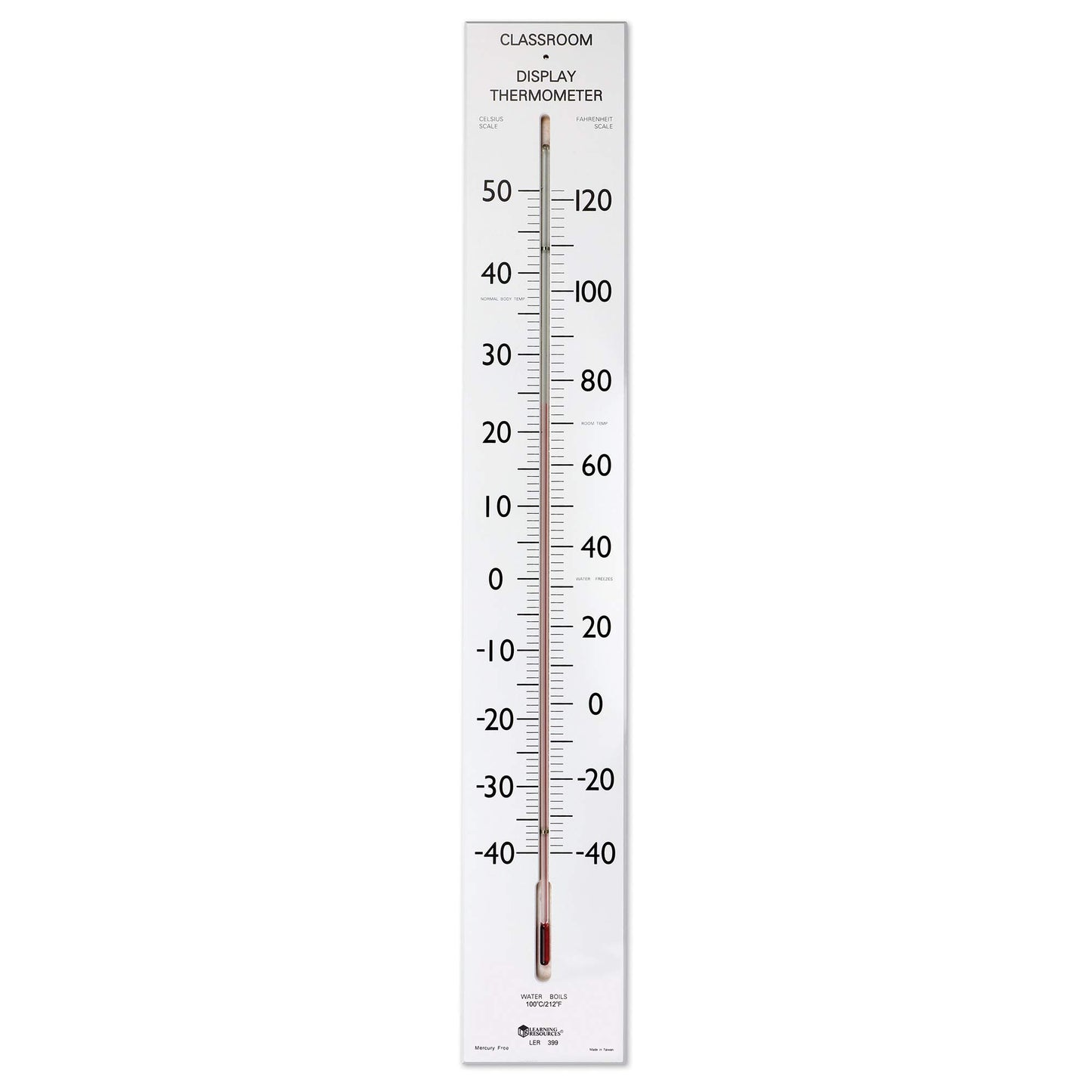 Learning Resources Giant Classroom Thermometer, 30", Wood, Multi-color, Model LER0399