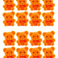 Factory Direct Craft Package Of 24 Sitting Flocked Orange Miniature Teddy Bears - Tiny Bear Shaped Figurines (Size: 1 Inch)