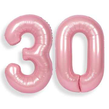 Suwen 40 Inch Large Pink 30 Balloon Numbers Big Foil Helium Number Balloons 0-9 Jumbo Happy 30Th Mylar Birthday Party Decoration