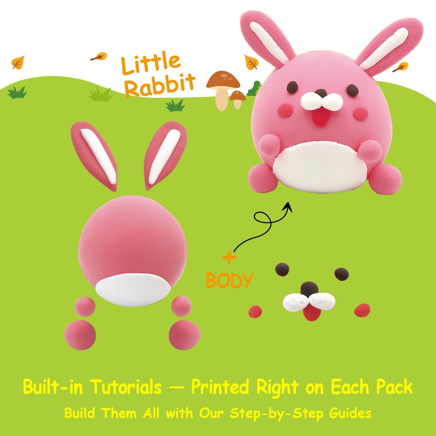 Air Dry Clay Kit for Kids - 12 Portable Packs, Soft & Mess-Free Clay with Tools & Tutorials - Birthday Gift for Girls Ages 3, 4,