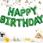 Toniful Green Happy Birthday Balloons Banner 16 Inch Mylar Foil Letters Birthday Sign Banner Bunting Reusable For Girls Boys Kid