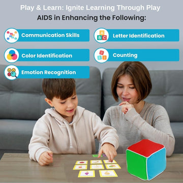 Play & Learn Cube; Roll And Play Game For Toddlers; 1St Learning Game!; Teaches Colors, Numbers, Emotions, Language; Roll Cube,