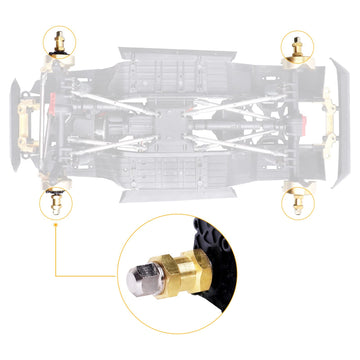 Gohobby Rc Hex Hub 12Mm Brass Wheels Hex Hubs Extension Hex Drive Adapter Spacers For 1/10 Rc Crawler Axial Scx10 90046 D90, 4-P