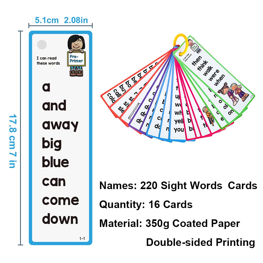 Lachilly 220 Sight Words Flashcards, High Frequency 220 Words, Beginning Reading, Kindergarten To 1St Grade, Esl Teaching Materi