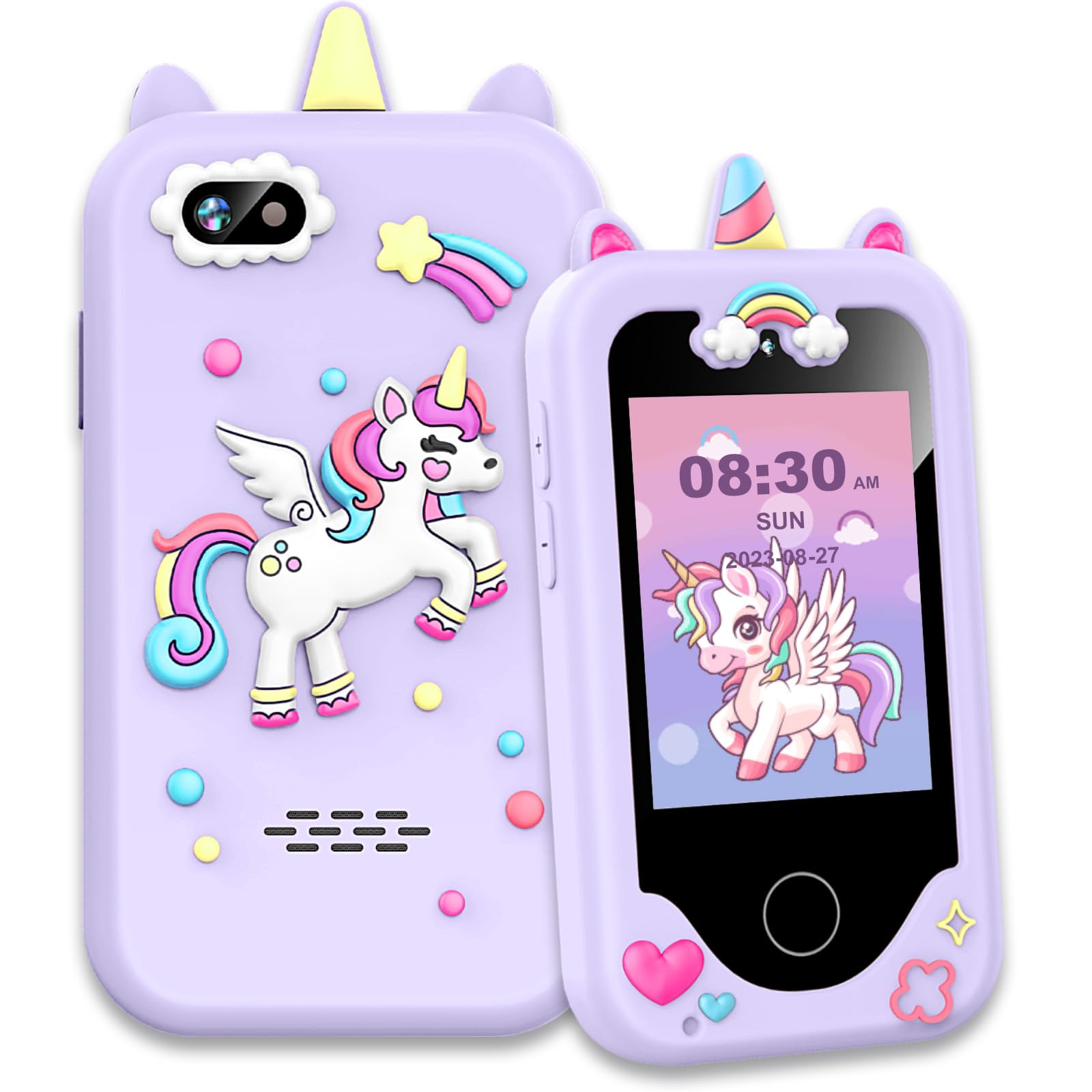 Nikuku Kids Phone for Girls, Toddler Smart Phone Christmas Birthday Gifts for Girls Age 4-6, Kids Play Phone Toy with Dual Camer