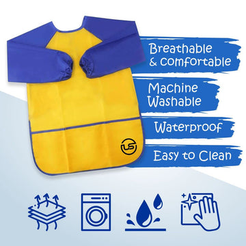 Ultimate Stationery Art Smock, Waterproof Kids Art Smock, Yellow Smock, Toddler Art Smock, Kids Smock And Toddler Smock