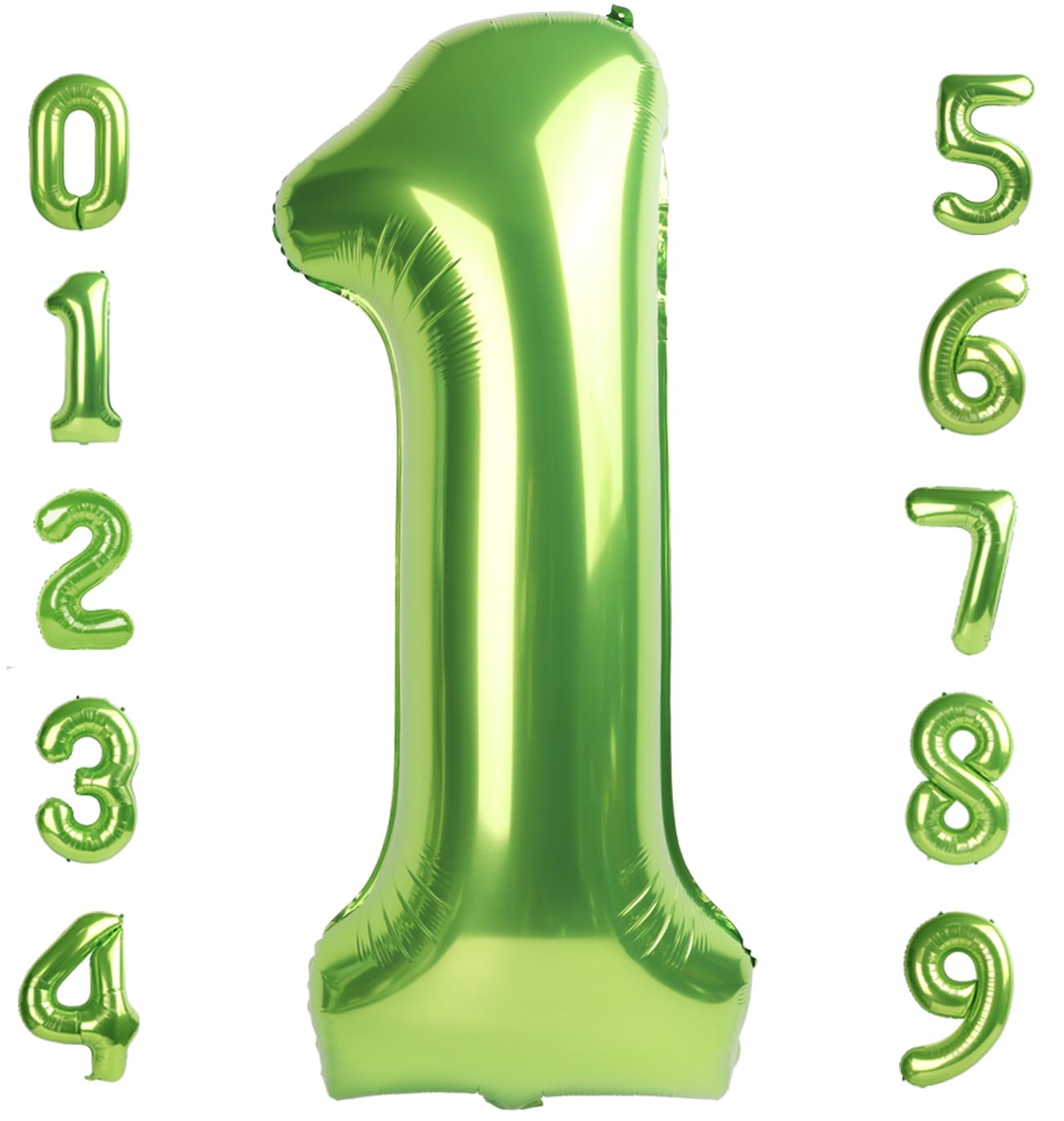 Number Balloon 1 Balloon 40 Inch Light Green Wild One Giant Balloons, Baby Girl Boy 1St Dinosaur Birthday Decorations, 1 10 11 1