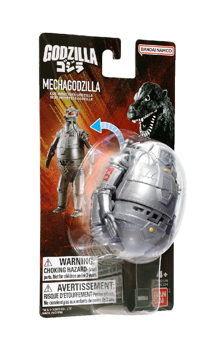 BANDAI NAMCO Mecha Godzilla 4" Transforming Egg Toy Figure, PVC Model 92324