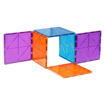 Neoformers 6 Piece Magnetic Tiles Set Large Square Shape Magnet Building Block Construction Toy Stem Learning Kit Educational Pl