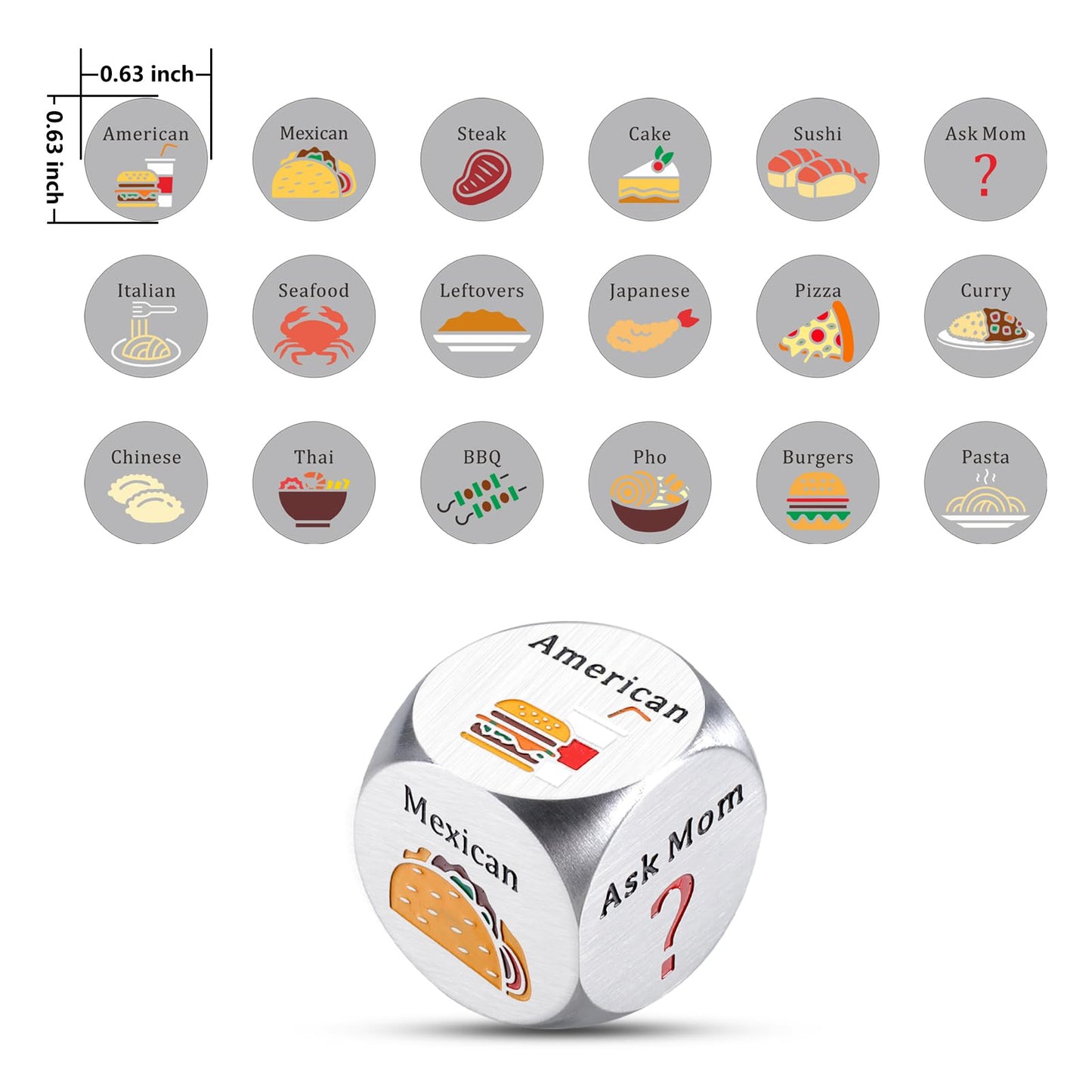 Gifts for Boyfriend Birthday Valentines Day Gifts for Him Her Women Men Food Decision Dice Decider Gifts for Boyfriend Husband W