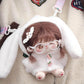 Niannyyhouse 20Cm Plush Doll Clothes Rabbit Bear Coat Glasses Satchel 8In Doll Dress Up (White)