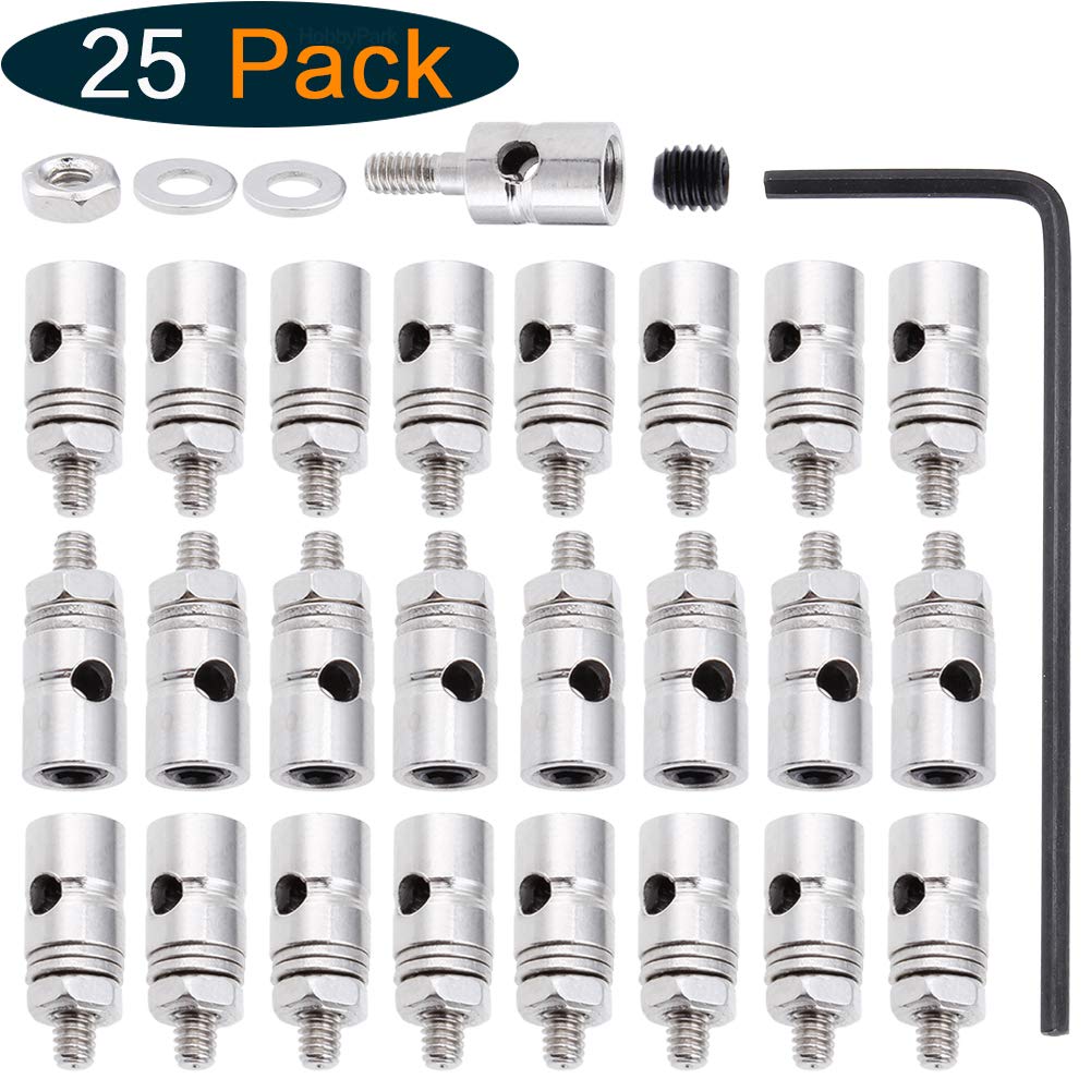 Hobbypark Adjustable Pushrod Connector Linkage Stoppers D1.8mm RC Model Plane Parts (Pack of 25)