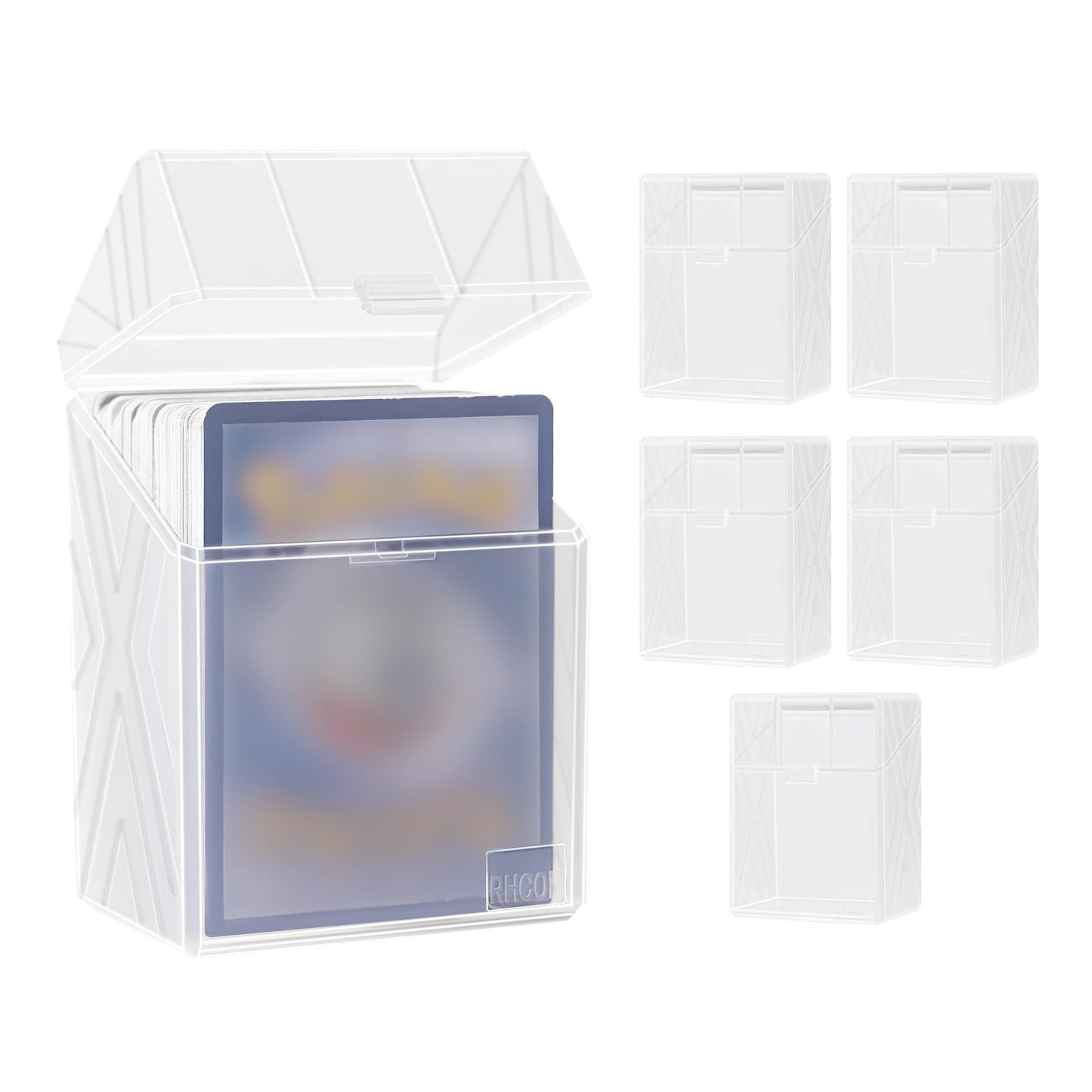 Rhcom 6-Pack Card Case, Plastic Card Case For Trading Cards, Sturdy Card Organizer For 90+ Sleeve Cards, Card Organizer For Mtg,