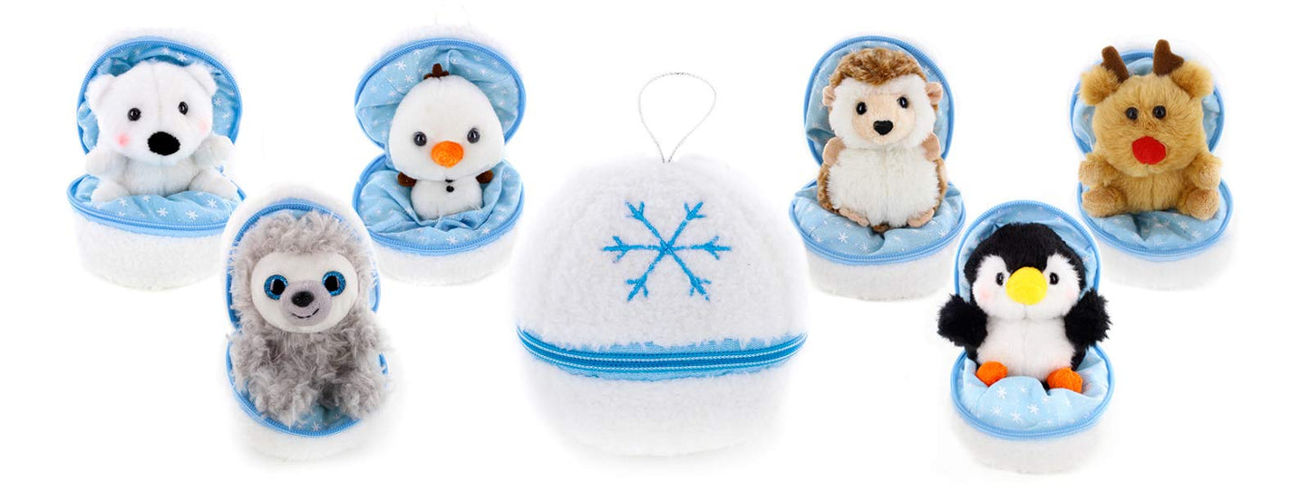 Plushland Snowball Stuffed Zip Up Animal Cute Plush Animals Assortment Soft Toy For Girlfriend, Family Members And Friends (New