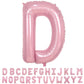 40 Inch Pink Letter Balloons, Large D Letter Balloons Foil Helium Balloon, Foil Big Single Alphabet D Balloon, Pink Letters for 