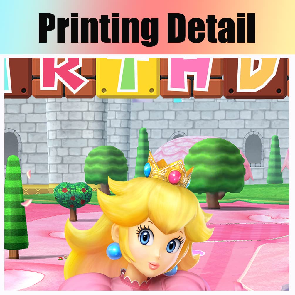 Super Mario Princess Peach Birthday Backdrop for Girls Princess Peach Castle Garden Background Daisy and Rosalina Video Game Ban