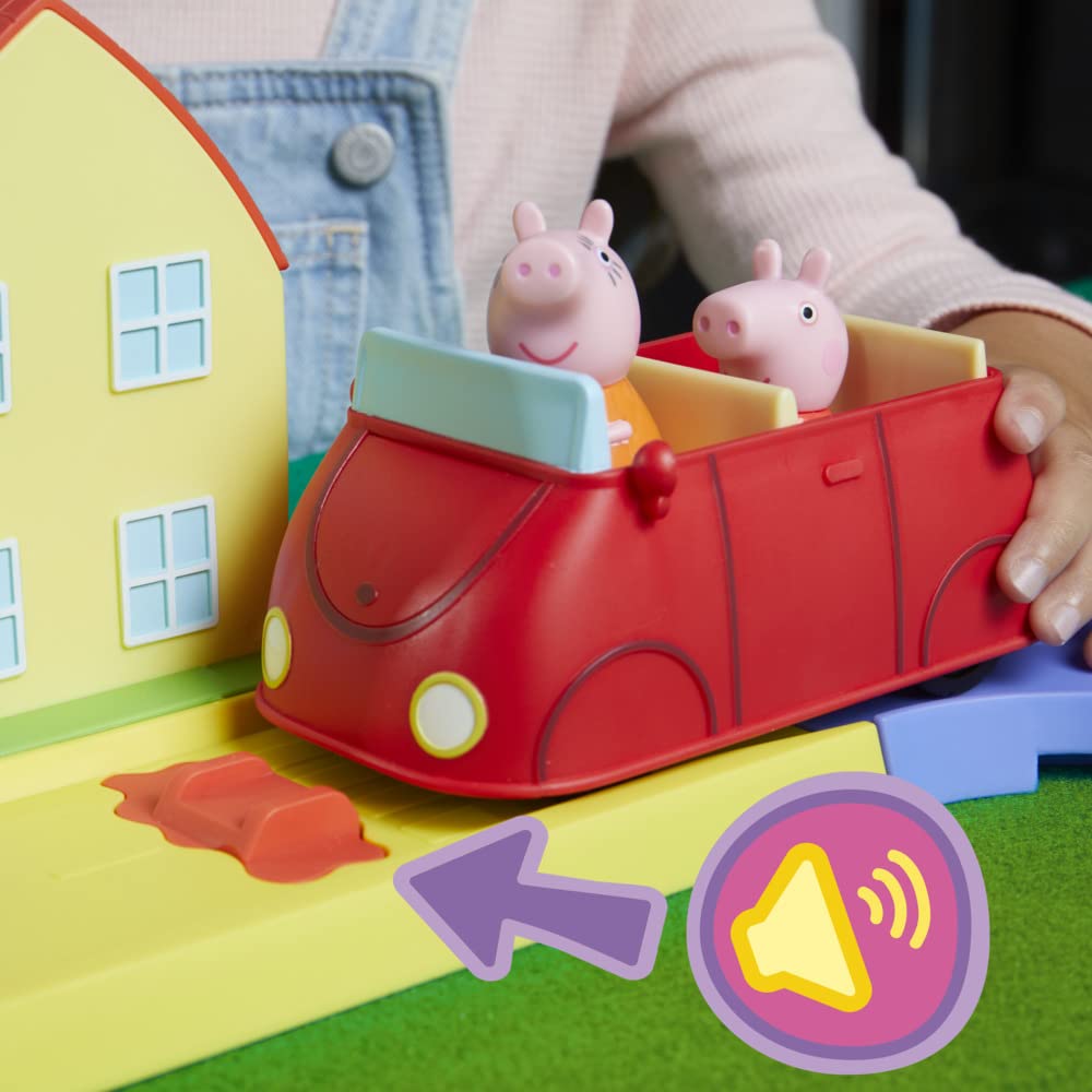Peppa Pig All Around Peppa’S Town Set With Adjustable Track; Includes Vehicle And 1 Figure; Sounds; Ages 3 And Up