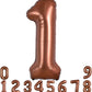 Toniful 40 Inch Coffee Brown Large Numbers Balloon 0-9 Birthday Party Decorations,Big Chocolate Number 1 Foil Balloon Digital 1