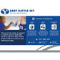 Babyfanatic Wood Rattle 2 Pack - Ncaa Byu Cougars - Officially Licensed Baby Toy Set