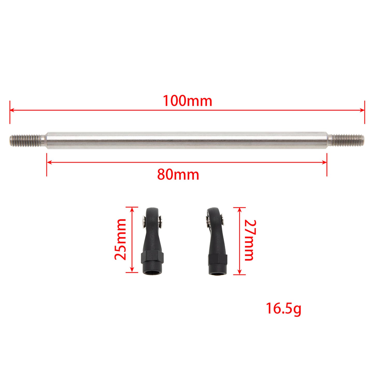 MEUS RACING 1/10 Links Steel Chassis Links Kit for Traxxas TRX4 Axial SCX10 Tamiya CCO1 Redcat Gen8 1/10 RC Crawler (100mm)