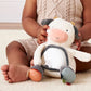 Itzy Ritzy Sensory Tummy Time Toy Mirror - Features Crinkle & Jingle Sounds, Multiple Textures And Mirror For Self-Discovery, Infant Toy For Ages 0 Months And Up, Cow