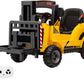 12V Kids Ride On Forklift Car, Toddles Electric Construction Car With Remote Control, Lifting Fork And Pallet, Low-Power Alarm,