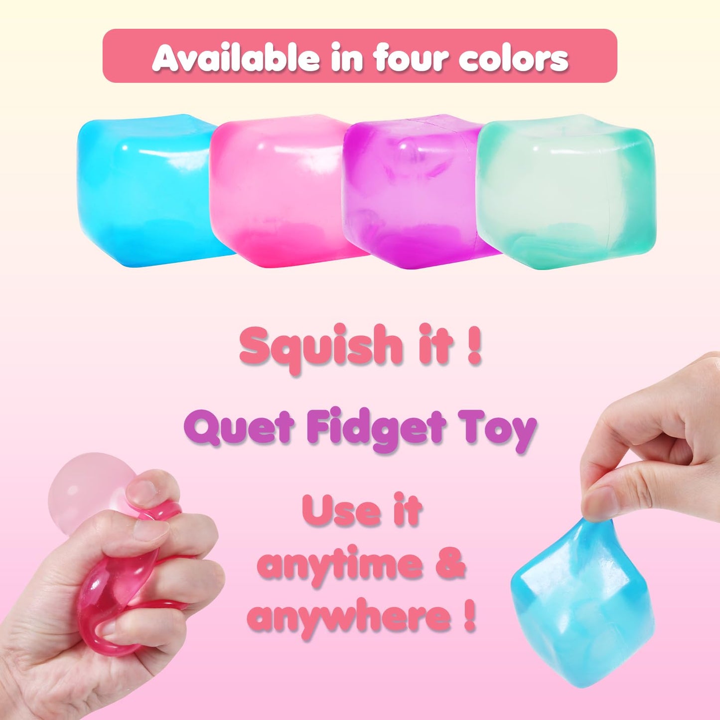 2Pack Stress Cube Squishy Stress Balls For Kids Ice Cubes Squishy For Adults Sensory Fidget Toy For Your Best Mellow And Chill S