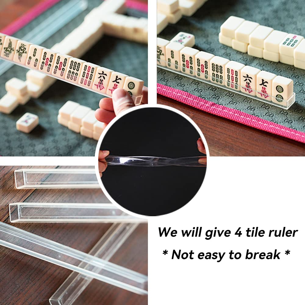 Drizzle 24Mm Travel Mahjong Game Set Mini Duck - 0.9'' Portable 144 Tiles - 4Pcs Racks Melamine Material Mah-Jong Family Leisure