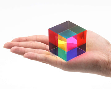 Zhuochimall Cmy Mixing Color Cube, 40Mm (1.57 Inch) Acrylic Cmycube Prism For Desktop Decoration, Science Learning Toys Educational Gifts For Kids, 2 Pack