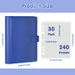 A5 Kpop Photocard Binder  PU Leather 6-Ring Album with Magnetic Closure  Includes 30 Pack 4-Pocket Pages for 240 Cards  Card Holder for Trading and Collectible Cards (Deep Blue)