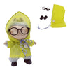17cm Doll Clothes Set  Stylish Yellow Raincoat Doll Outfits with Black Shoes  Black Glasses (No Dolls)