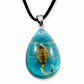 REALBUG Gold Scorpion Necklace, Blue, Small