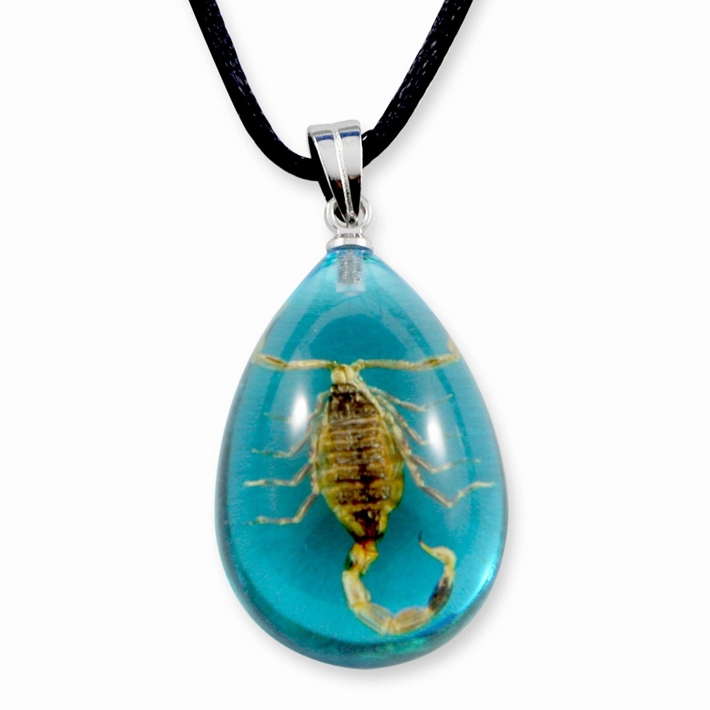 REALBUG Gold Scorpion Necklace, Blue, Small