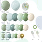 Ilafm 150Pcs Dusty Blue Green Balloon Garland Arch Kit, Ash Mist Green Haze Fog Blue Sand White Gold Balloons For Baby Shower Ju
