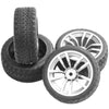 ShareGoo 12mm Hex Wheel Rims & Rubber Tires for 1/10 RC On-Road Touring Flat Racing Car (Pack of 4)