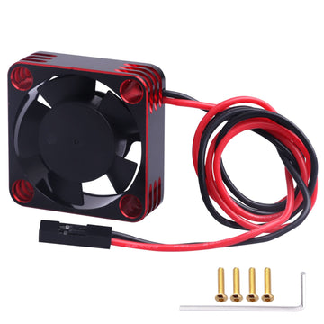 AllinRC RC Motor Fan 30mm RC Motor Heatsink ESC Cooling Fan for 1/8 1/10 1/12 RC Car 540 550 Brushless Motor (Black-Red)