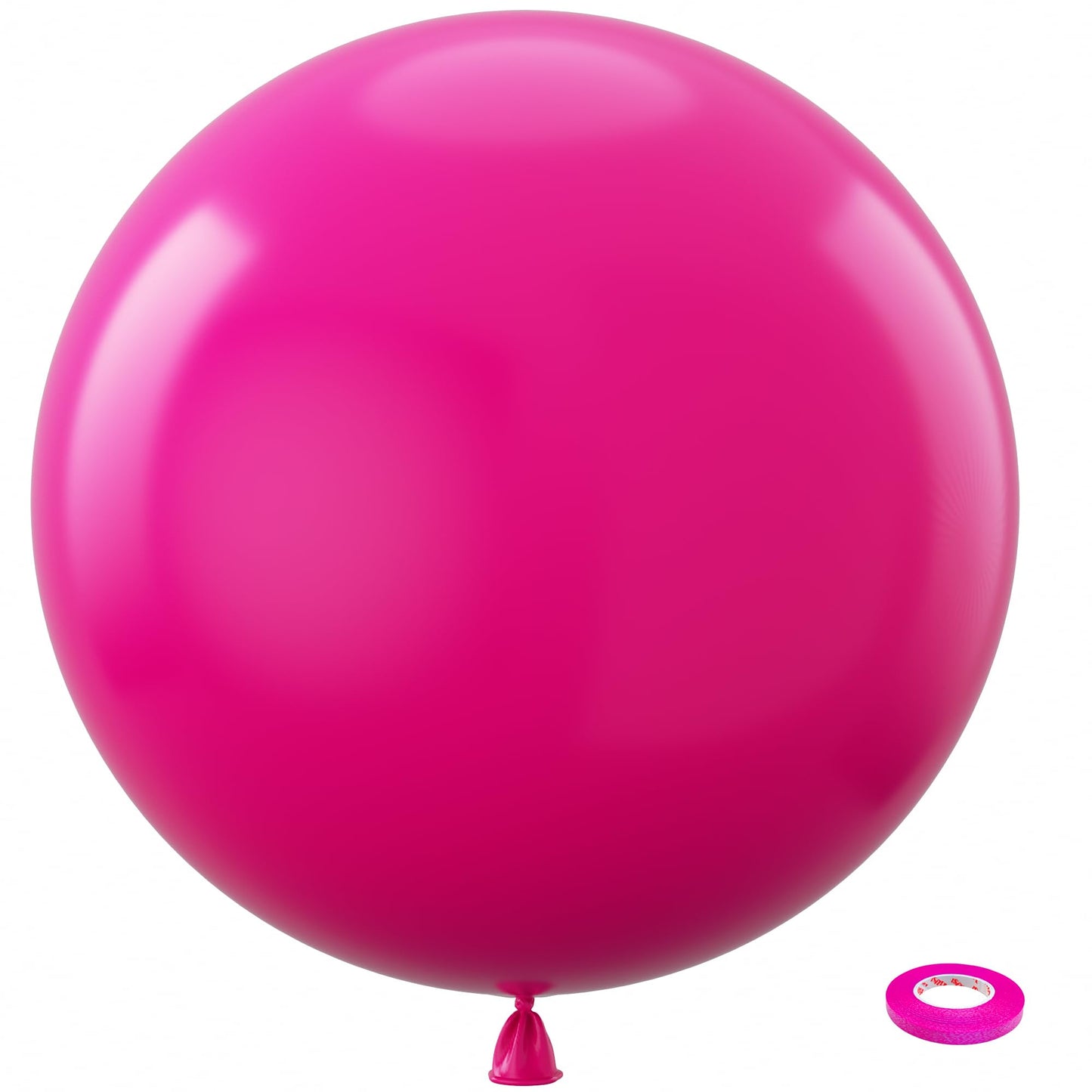 Bezente Hot Pink Giant Balloons 36 Inch - 8 Pack Jumbo Pink Balloons Large Round Hot Pink Latex Balloons For Wedding Baby Shower