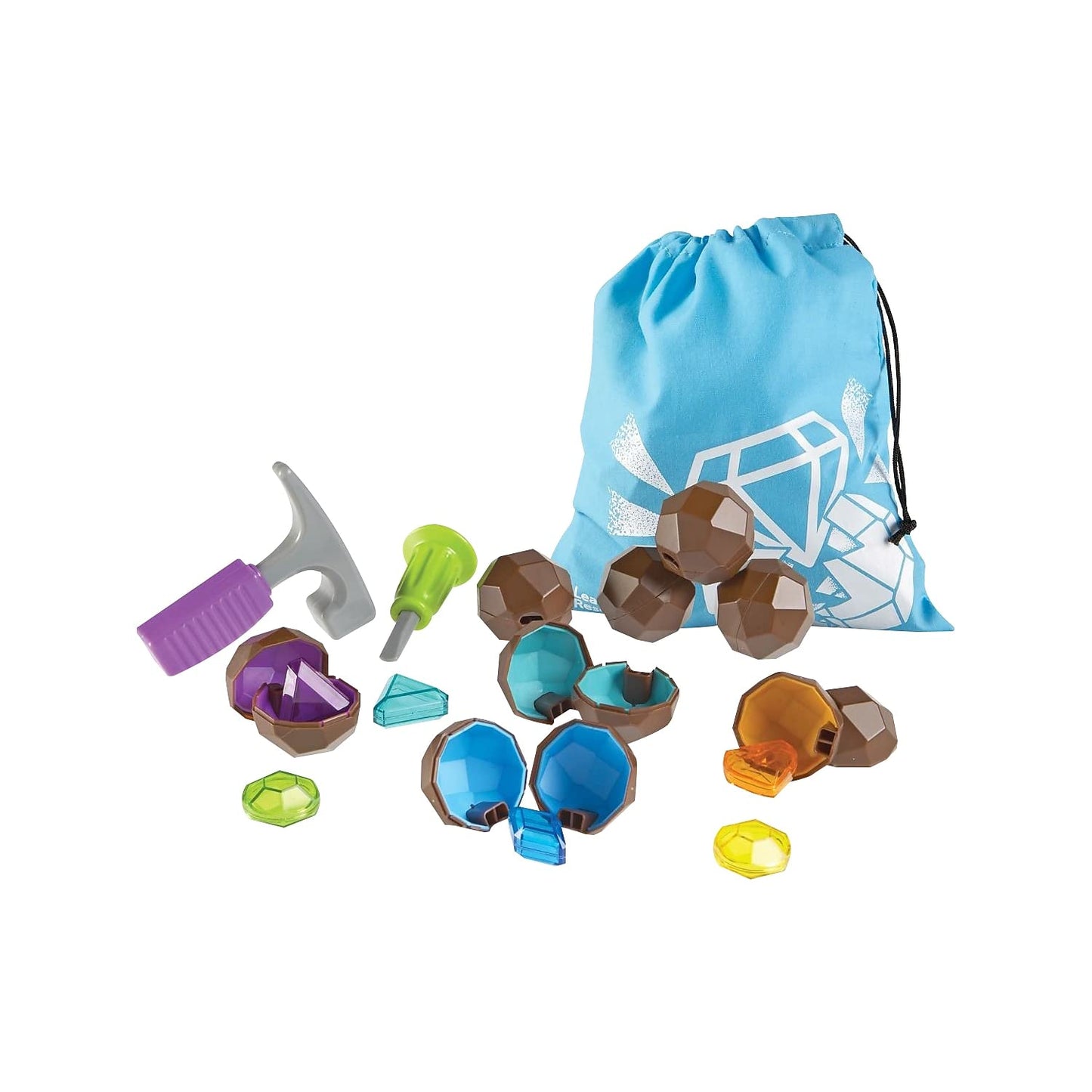 Learning Resources Rock 'n Gem Surprise Activity Set, 19 Pieces, STEM Skills, Ages 3+, Multi-Color, Plastic, Model LER2875