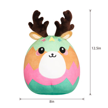 Caiyuegg Christmas Reindeer Plush 12'' Christmas Stuffed Animal Doll - Cute Soft Decompress Animals Plush Toys Great Gifts For K