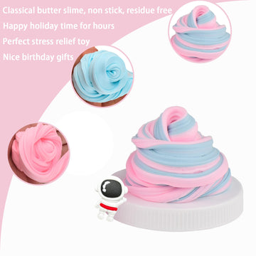 Afofall Butter Slime Pack For Girls, Astronaut Cotton Slime Super Soft And Stretchy, Non-Sticky, Mess-Free, Slime For Kids Class