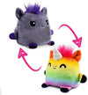 TeeTurtle Plushmates Reversible Plush - Horse + Unicorn, Rainbow + Gray, Happy + Angry, Model 5871-TY-PLA1, Soft Fabric
