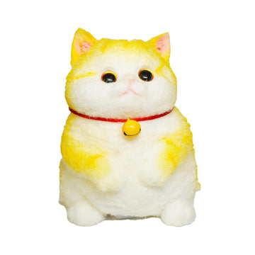 Taba Giant Cat Squishy for Kids Adults, Big Furry Cat Squishy Toys for Stress Relief, Super Soft Squeeze Fidget Toy (Golden Shad