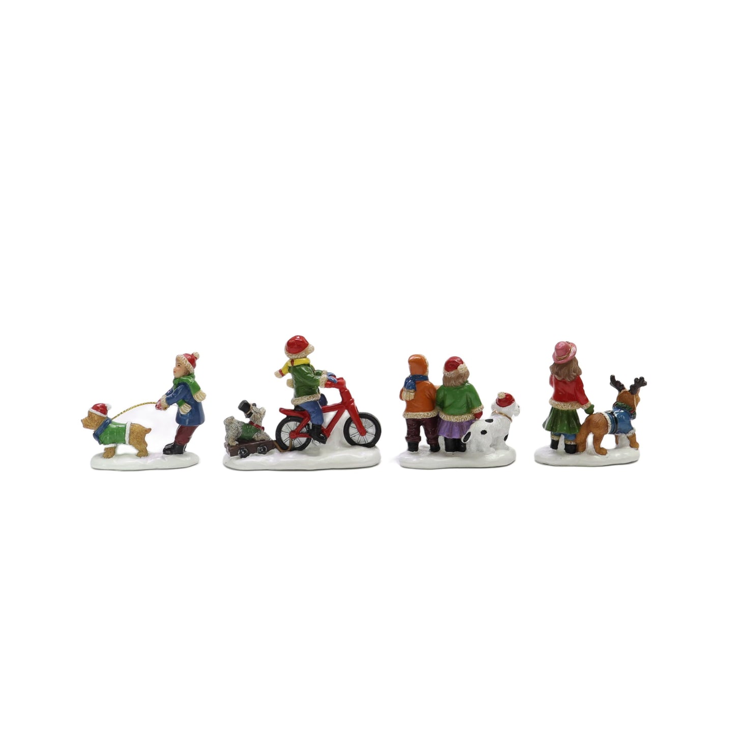 Moments In Time Set Of 4 Hand-Painted Polyresin Christmas Village Figures