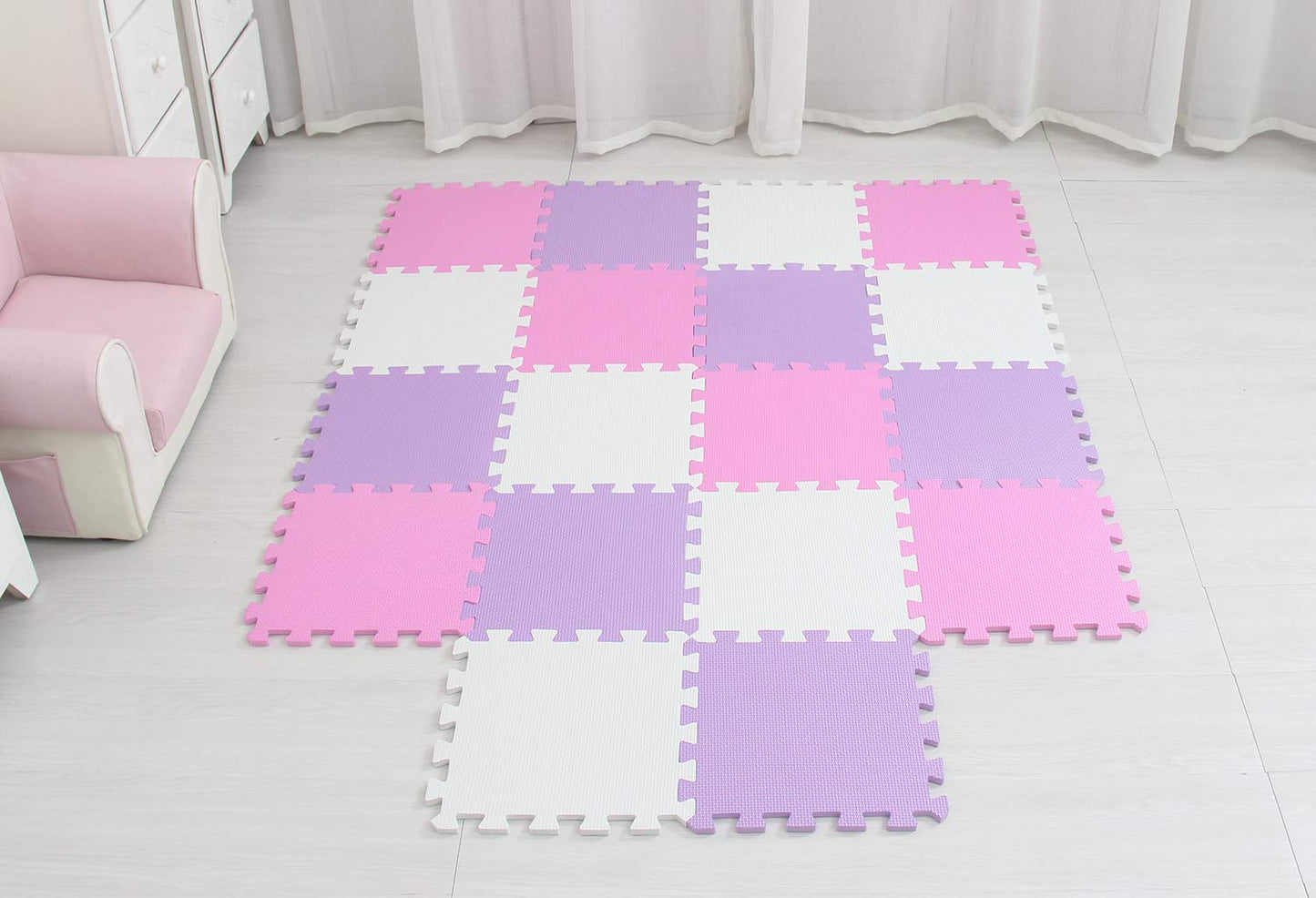 Meiqicool Kid'S Puzzle Exercise Play Mat With Eva Foam Interlocking Tiles 010311