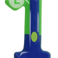 Green Blue 1st Birthday Candle for Boys Girls - Birthday Party Cake Decorations, Number 1 Cake Topper, Cartoon Game Themed Party