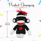 Made By Aliens Adorable Sock Monkey 6 Inches, The Original Traditional Hand Knitted Stuffed Animal Toy Gift-For Kids, Babies, Te