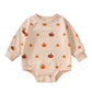 Fybitbo Halloween Baby Girl Boy Clothes Pumpkin Romper Sweatshirt Onesie Long Sleeve Bodysuit Top Fall Winter Outfit (Halloween Romper,18-24 Months)