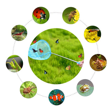 Skrtuan Telescopic Butterfly Fishing Net For Kids - 34'' Extendable Outdoor Bug & Insect Catcher With Anti-Slip Grip, Fish & Lad