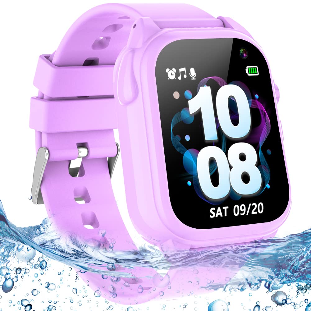 Waterproof Smart Watch For Kids 3-12 Years Boys Girls Learning Toys With 26 Puzzle Games Pedometer Camera Video Recording Music Player Alarm Timer Hd Touchscreen Toddler Watch Birthday Gift