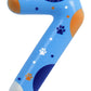 ElekFX Blue Dog Paw Birthday Candles, Number 7 Paw Print Birthday Party Supplies, 2.76 inch Paw Cake Topper Decorations, Birthda